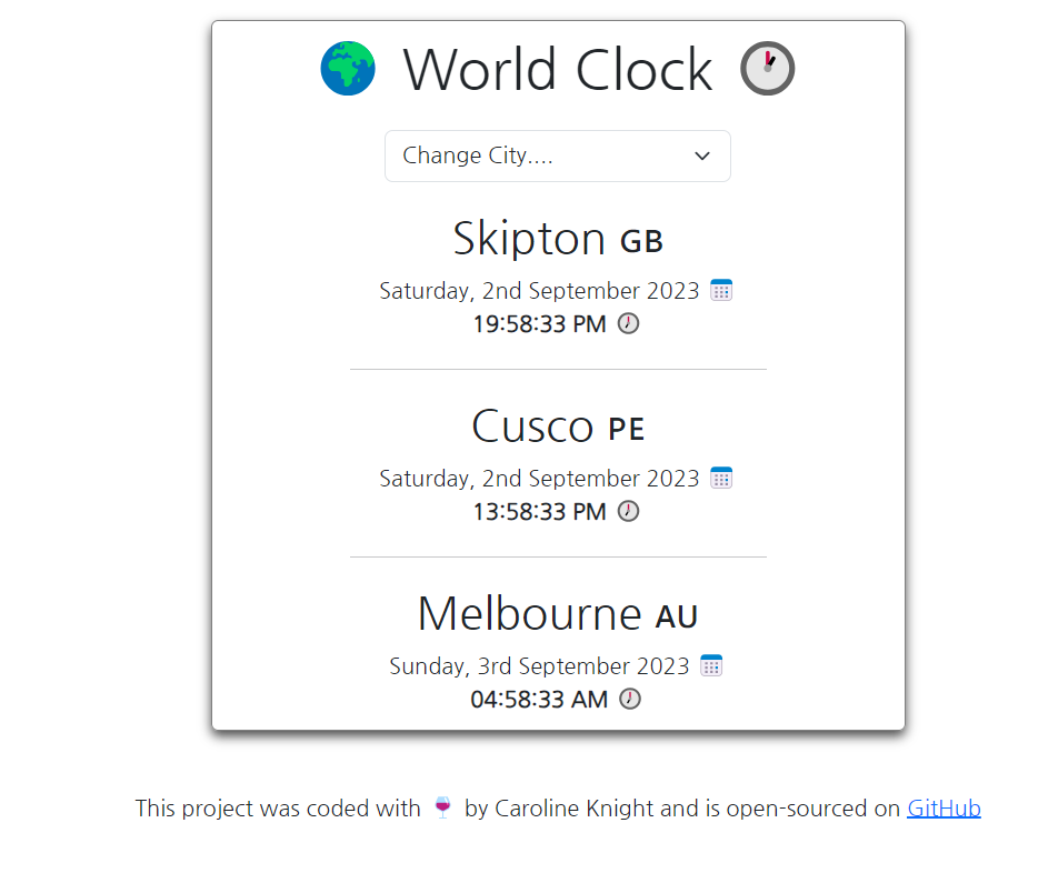 Worl Clock Application